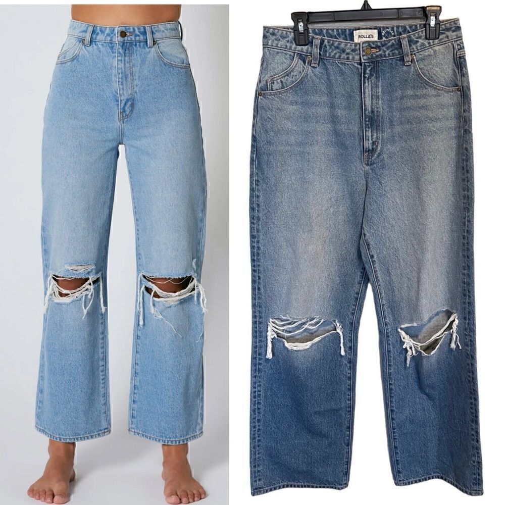 NWT- Rolla’s x Sofia Richie- Heidi Jean Holiday Blue Recycled Cotton, Size 31